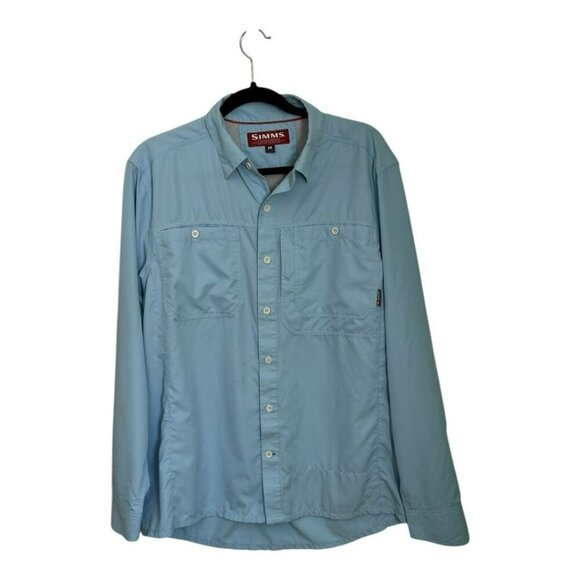SIMMS Ebb Tide LS Shirt Glacier Blue Vented Fishing Men's SZ M - Picture 3 of 11